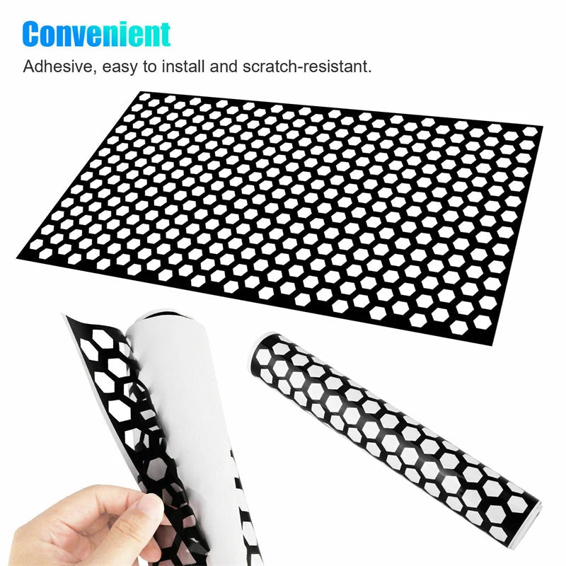 Car Honeycomb Stickers Car Stylish Tail Lights DIY Hollow Protector Decals Auto Rear Lamp Decoration Wrap Film Sticker 48*30cm - shift - knoobs