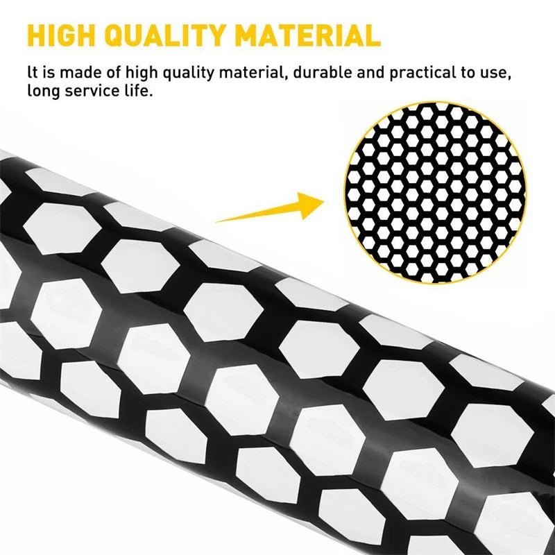 Car Honeycomb Stickers Car Stylish Tail Lights DIY Hollow Protector Decals Auto Rear Lamp Decoration Wrap Film Sticker 48*30cm - shift - knoobs