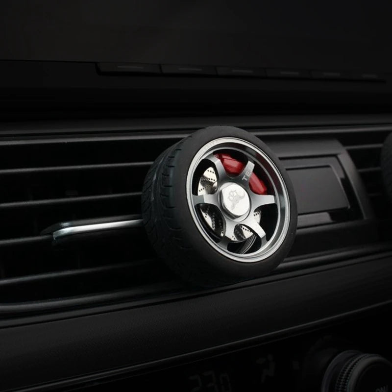 Car Perfume Diffuser Pendant Decor Interior Alloy Wheel Rim Vents Outlet Clip Sponge Stick Wick Fragrance Air Freshener Ornament - shift - knoobs