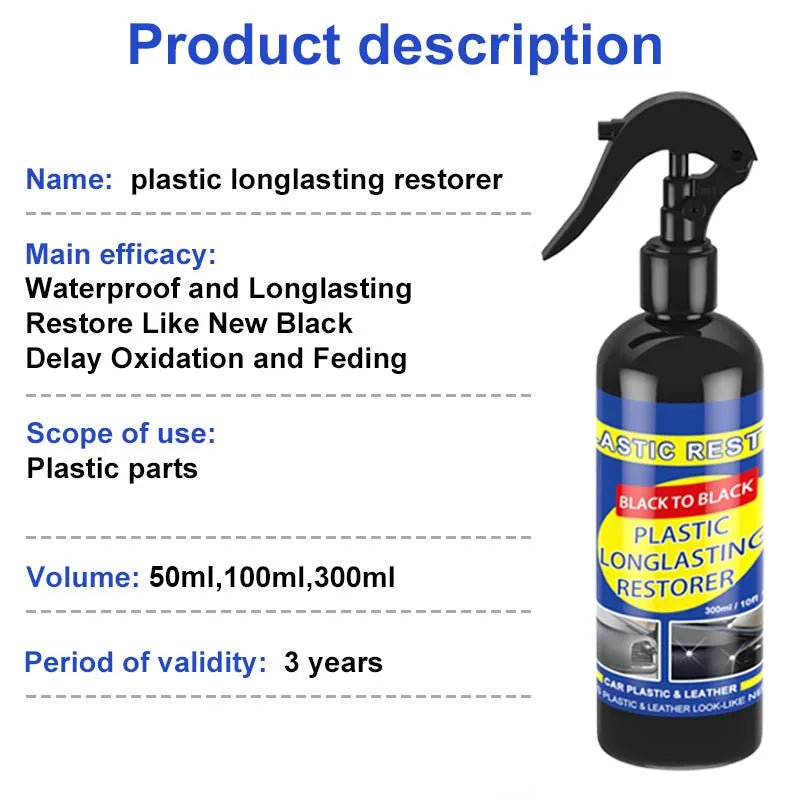 Car Plastic Restorer Back To Black Gloss Car Cleaning Products Plastic Leather Restore Auto Polish And Repair Coating Renovator - shift - knoobs