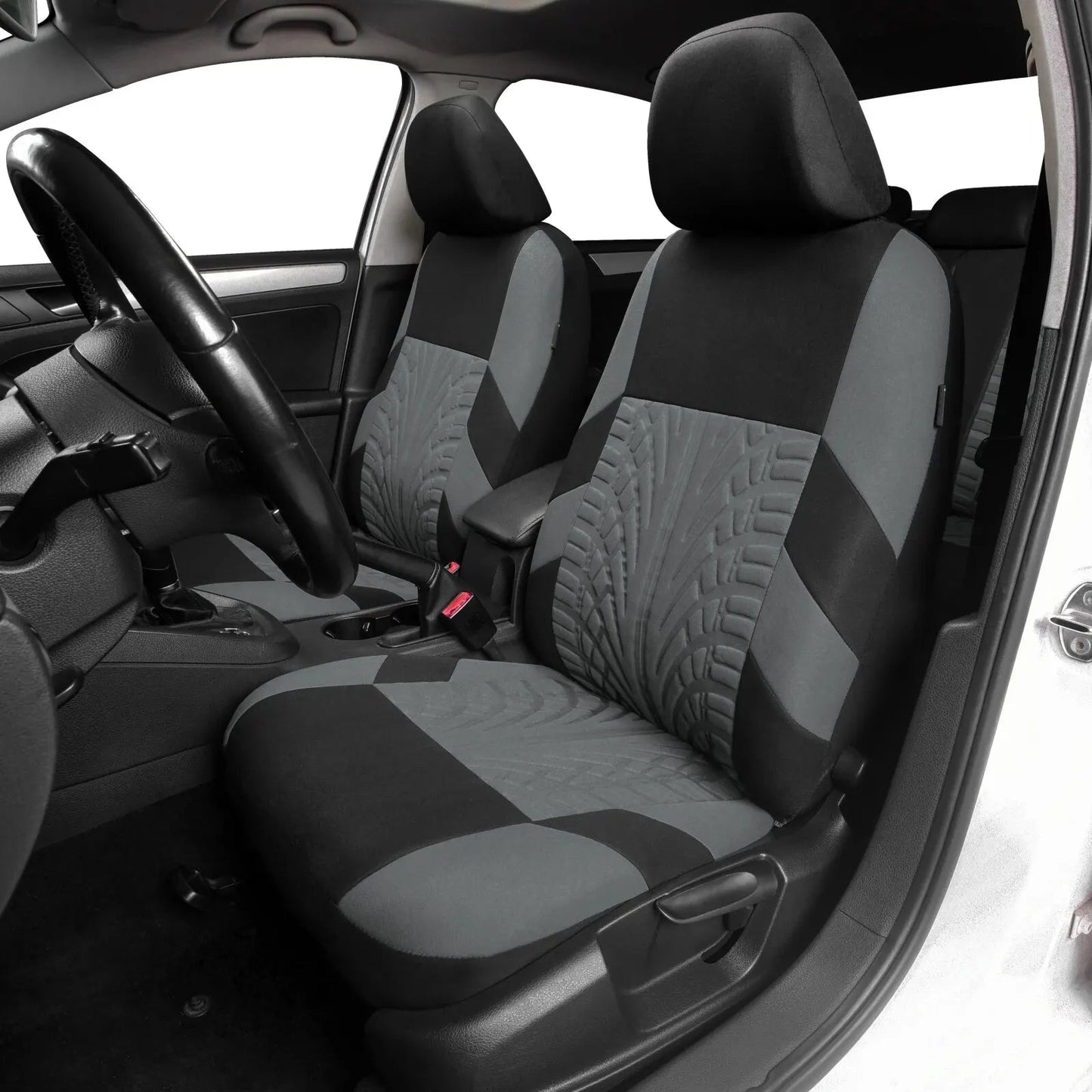 Car Seat Covers Full Set Front Split Rear Bench For Car Universal Cloth SUV Sedan Van Automotive Interior Covers - shift - knoobs