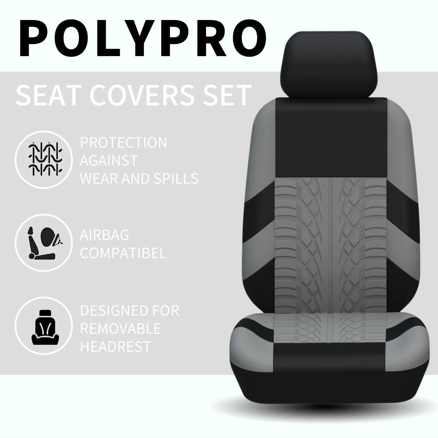 Car Seat Covers Full Set Front Split Rear Bench For Car Universal Cloth SUV Sedan Van Automotive Interior Covers - shift - knoobs