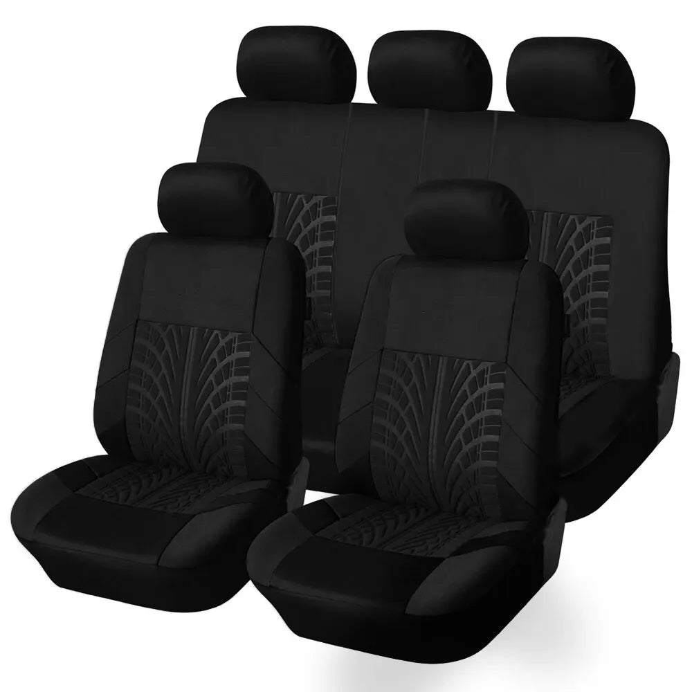 Car Seat Covers Full Set Front Split Rear Bench For Car Universal Cloth SUV Sedan Van Automotive Interior Covers - shift - knoobs