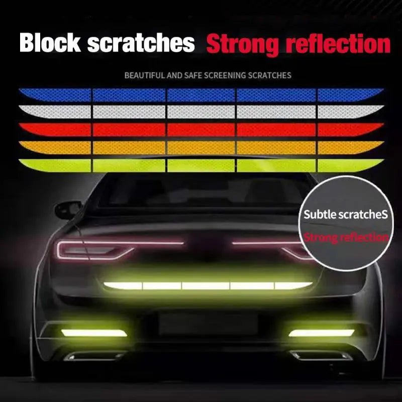 Car Sticker Reflective Warning Safety Tape Anti Collision Warning Reflective Strips For Automobile Trunk Car Exterior Accessorie - shift - knoobs