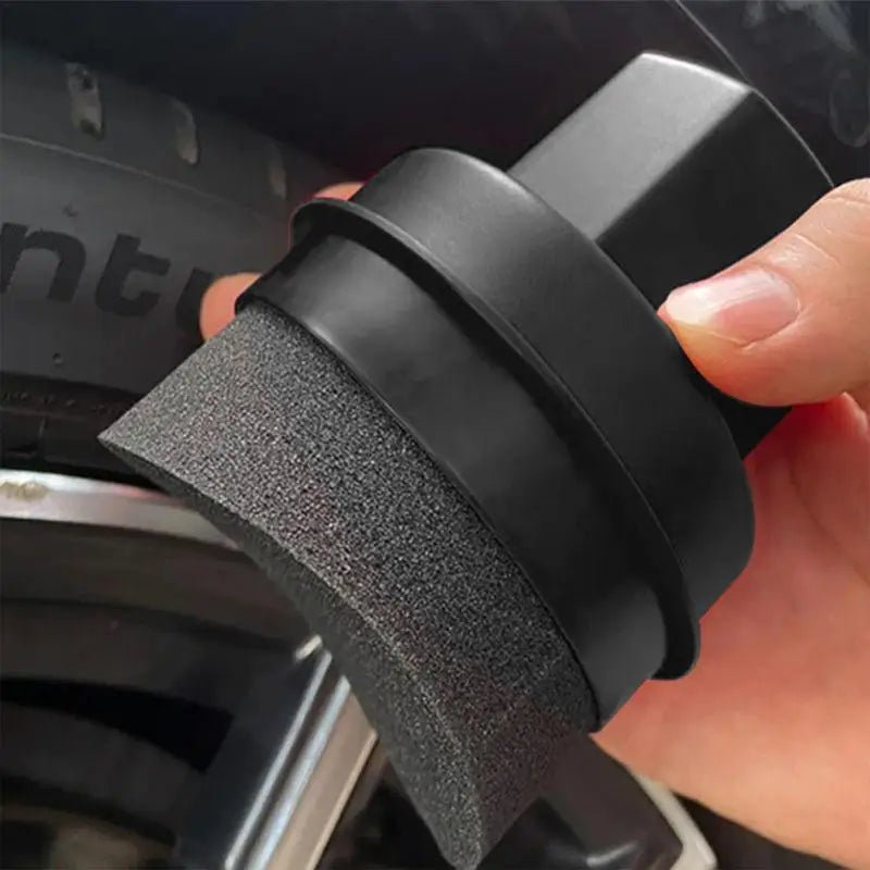 Car Tire Waxing Sponge Car Wax Applicator Pad with Lid Curved Shaped Easy Waxing Tire Sponge Tire Cleaning Tools Detailing Brush - shift - knoobs