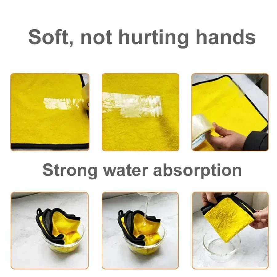 Cars Wash Microfiber Towel 30x30/60CM Car Cleaning Drying Cloth Hemming Cars Care Cloth Detailing Car Wash Towel - shift - knoobs
