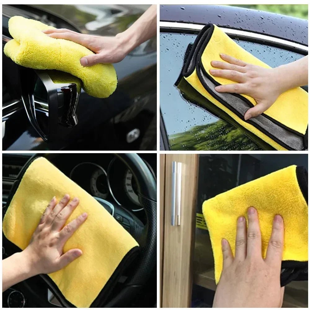 Cars Wash Microfiber Towel 30x30/60CM Car Cleaning Drying Cloth Hemming Cars Care Cloth Detailing Car Wash Towel - shift - knoobs
