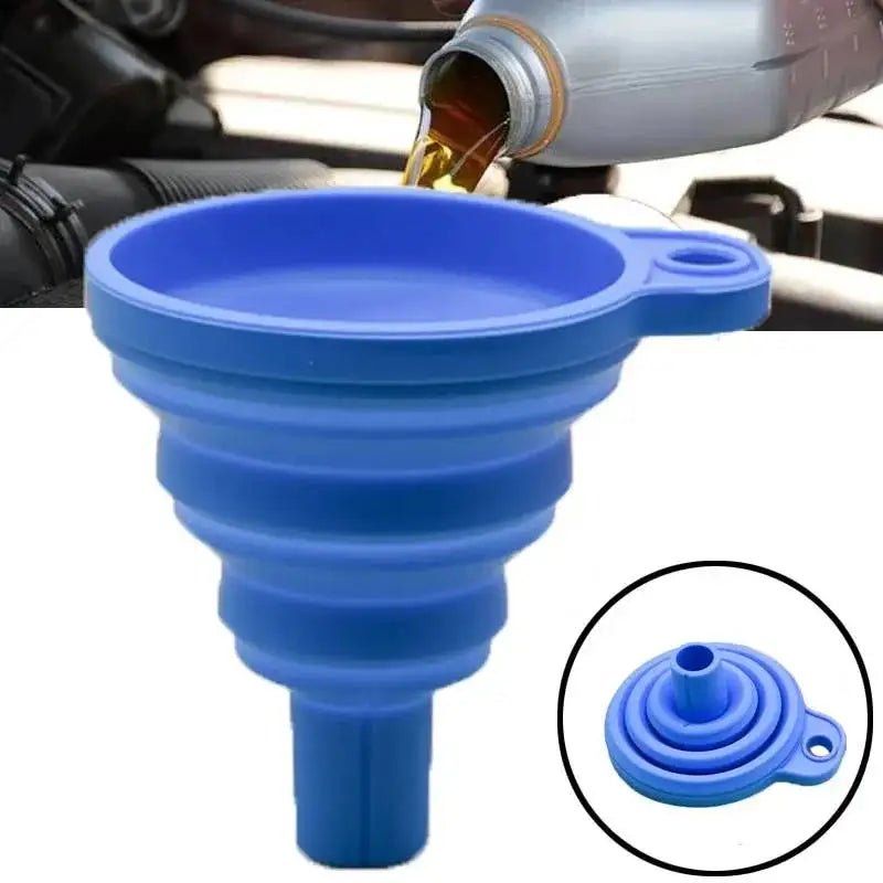 Engine Funnel Car Universal Silicone Liquid Funnel Washer Fluid Change Foldable Portable Auto Engine Oil Petrol Change Funnel - shift - knoobs