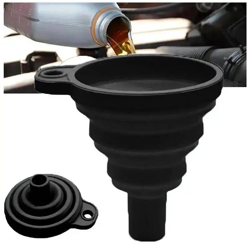 Engine Funnel Car Universal Silicone Liquid Funnel Washer Fluid Change Foldable Portable Auto Engine Oil Petrol Change Funnel - shift - knoobs