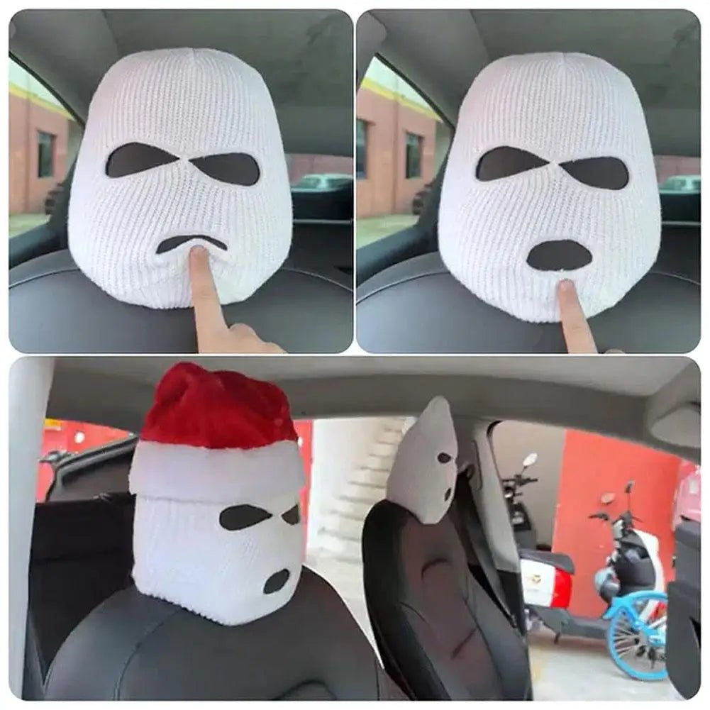 Funny Hat For Car Seat Auto Headrest Decoration Cover Protector Functional Cute Vehicle Christmas Decor Car Interior Accessories - shift - knoobs