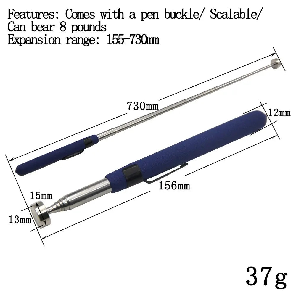 Magnetic Retractable Pickup Suction Iron Rod Portable Multifunctional Extractor Pen Clip Automotive Repair Tools - shift - knoobs