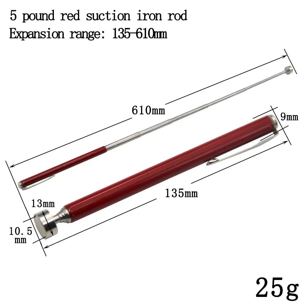 Magnetic Retractable Pickup Suction Iron Rod Portable Multifunctional Extractor Pen Clip Automotive Repair Tools - shift - knoobs