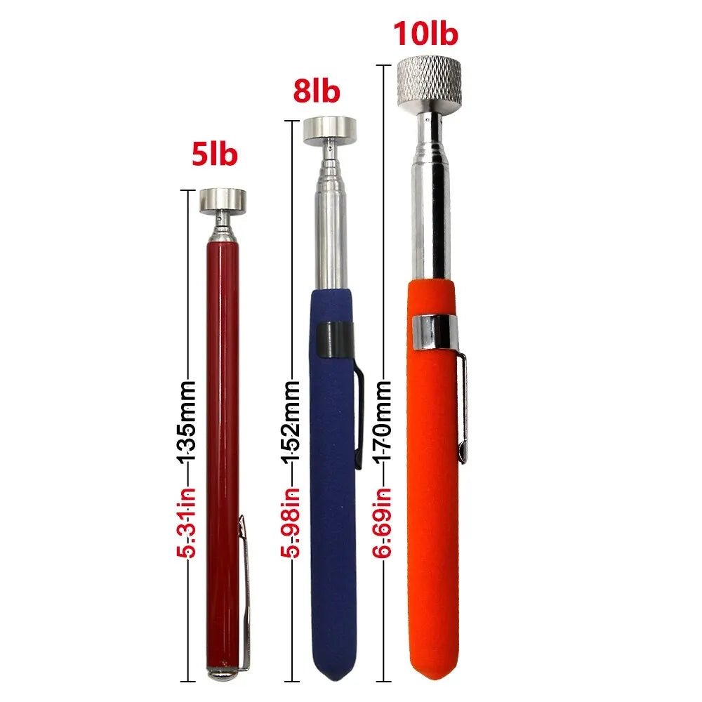 Magnetic Retractable Pickup Suction Iron Rod Portable Multifunctional Extractor Pen Clip Automotive Repair Tools - shift - knoobs