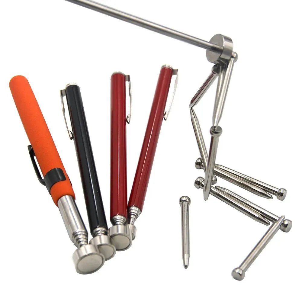 Magnetic Retractable Pickup Suction Iron Rod Portable Multifunctional Extractor Pen Clip Automotive Repair Tools - shift - knoobs