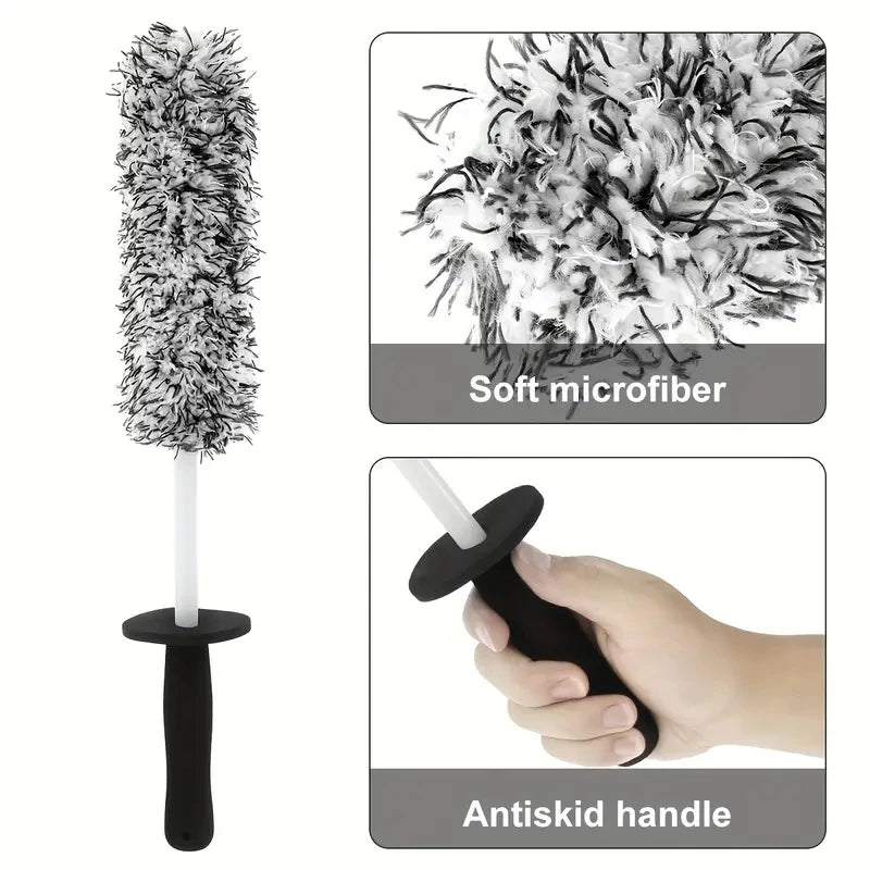 Microfiber Wheel Brush For A Particularly Gentle Cleaning Up To The Wheel Deep Bed, Long Car Wheel Cleaning Brush - shift - knoobs
