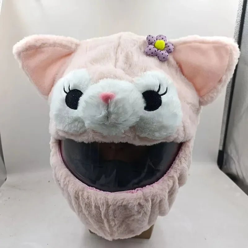 Motorcycle Full Helmet Cover Cartoon Plush Animal Helmet Cover Dust Protection Funny Helmet Cover Motorcycle Accessories - shift - knoobs