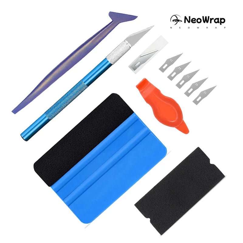 NeoWrap 10pcs Car Vinyl Wrap Tools Vinyl Scraper Film Squeegee Vinyl Spatulas Kit Precision Craft Knife Window Tinting Tools - shift - knoobs