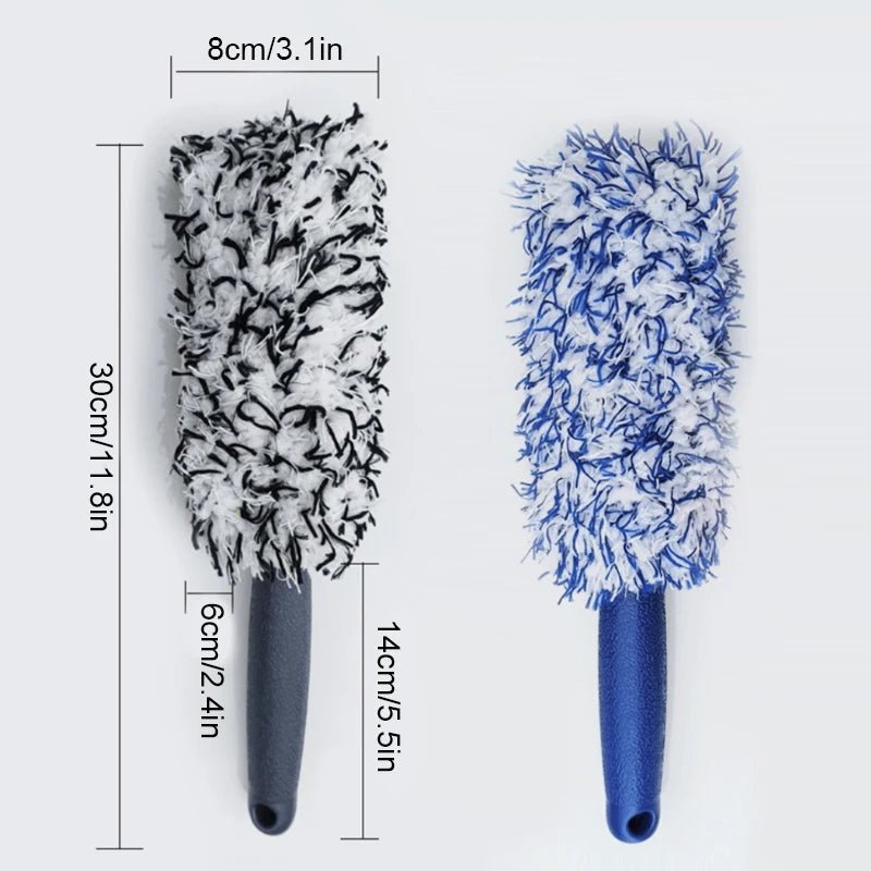 SEAMETAL Car Wheel Tire Rim Cleaning Brush Portable Plush Car Wheel Hub Brush Washing Tool Car Detailing Care Dust Removal Brush - shift - knoobs