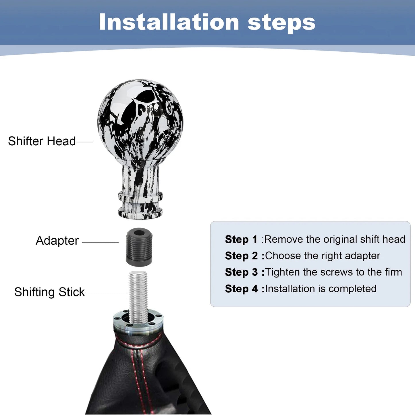 Universal 5/6 Speed Car Gear Shift Knob For Manual Transmission Gear Level Knob Shift Lever M8 M10 M12 Graffiti Style - shift - knoobs