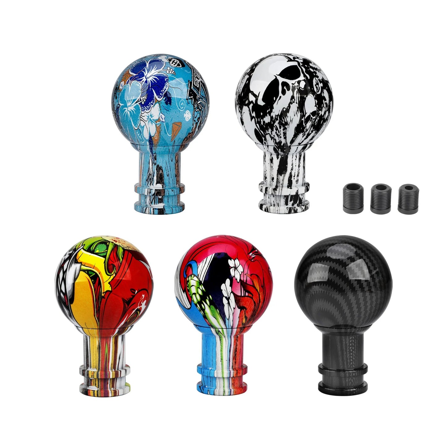 Universal 5/6 Speed Car Gear Shift Knob For Manual Transmission Gear Level Knob Shift Lever M8 M10 M12 Graffiti Style - shift - knoobs