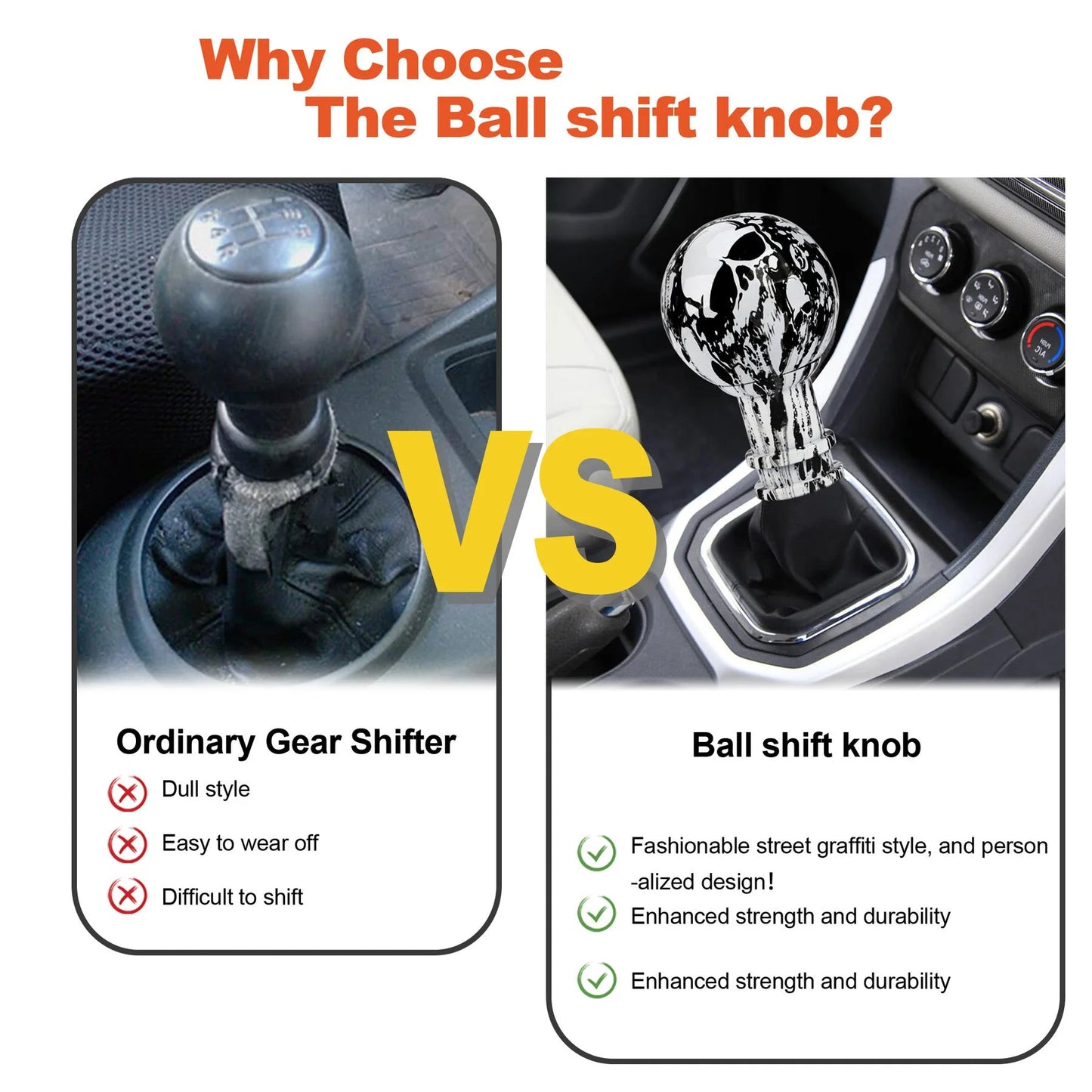 Universal 5/6 Speed Car Gear Shift Knob For Manual Transmission Gear Level Knob Shift Lever M8 M10 M12 Graffiti Style - shift - knoobs