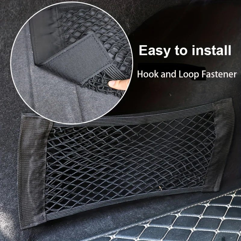 Universal Car Storage Bag Double Mesh Trunk Storage Net, Car Built - in Storage Bag, Car Fire Extinguisher Fixed Net - shift - knoobs