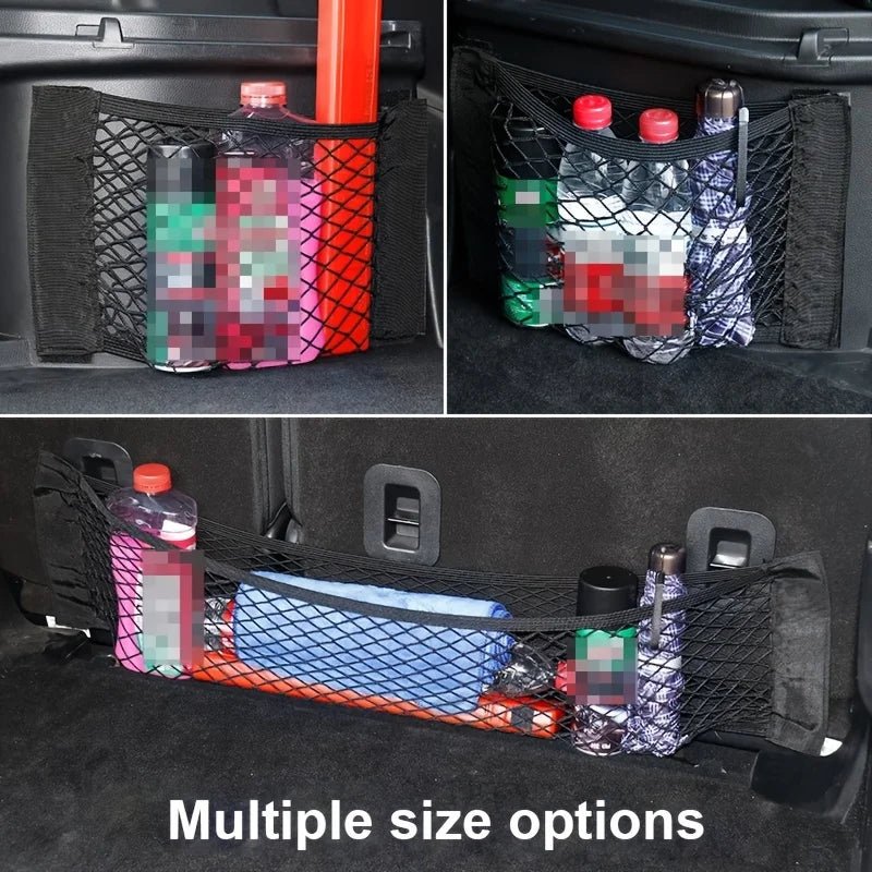 Universal Car Storage Bag Double Mesh Trunk Storage Net, Car Built - in Storage Bag, Car Fire Extinguisher Fixed Net - shift - knoobs