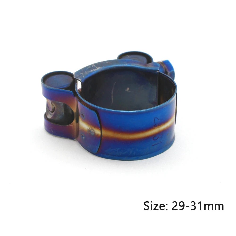 Universal Stainless Steel Hose Clamp Kit Adjustable Titanium Blue T Bolt Clamp 26mm to 114mm - shift - knoobs