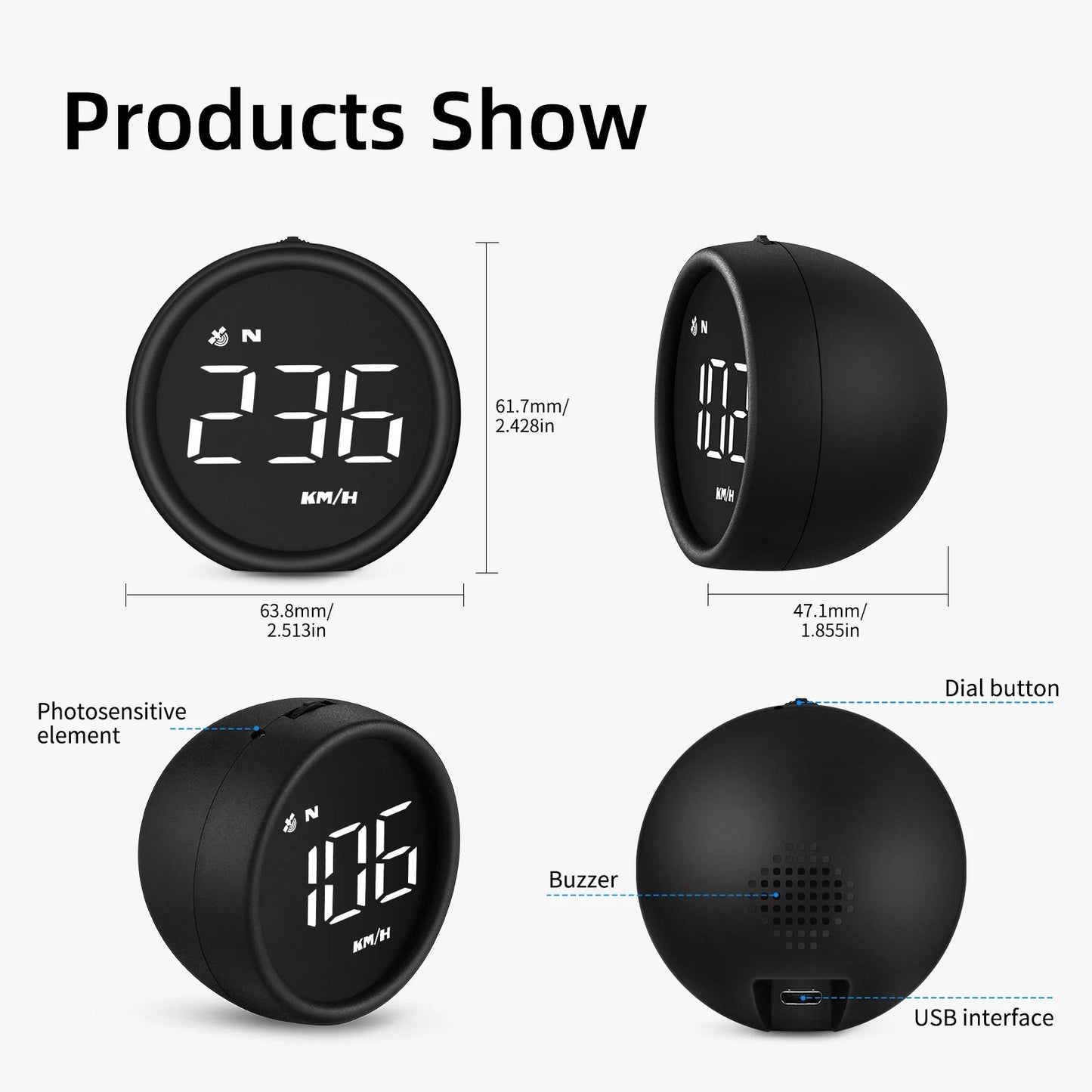 WiiYii G1 Car HUD OBD2 GPS On - board Computer Digital Head Up Display Auto Speedmeter Speed Windshield Projector For All Car - shift - knoobs