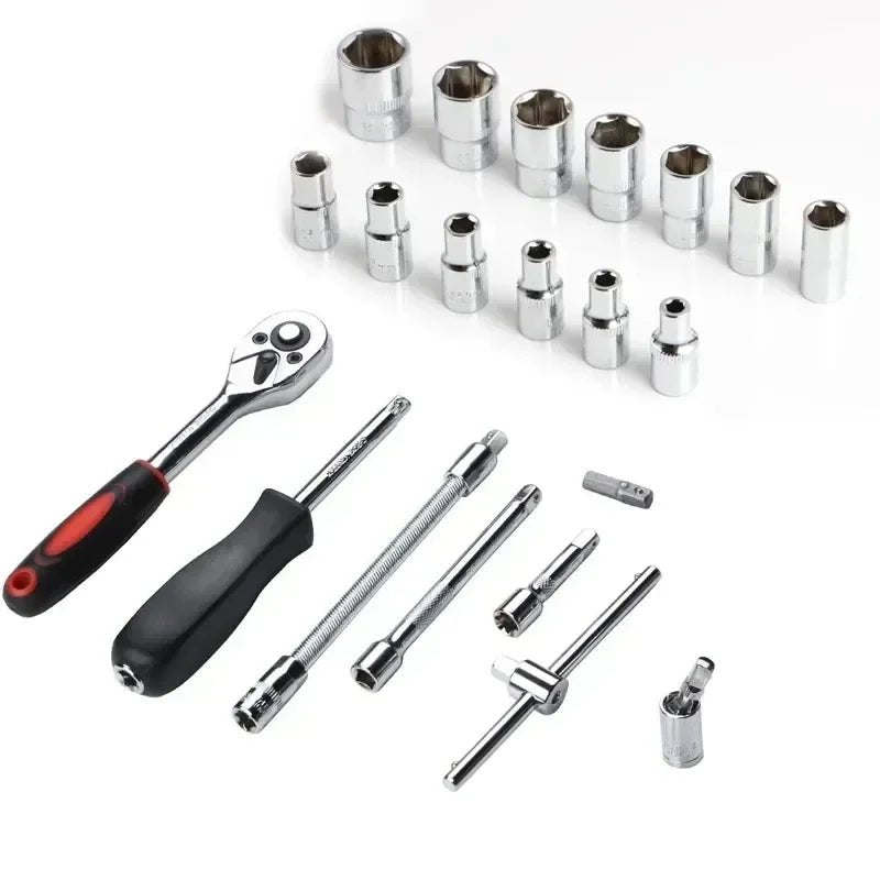 Wrench Set 46/53Pcs Tool Kit For Car Tool Screwdriver And Bit Ratchet Torque Quick Wrench Spanner Wrench Socket Key Hand Tools - shift - knoobs