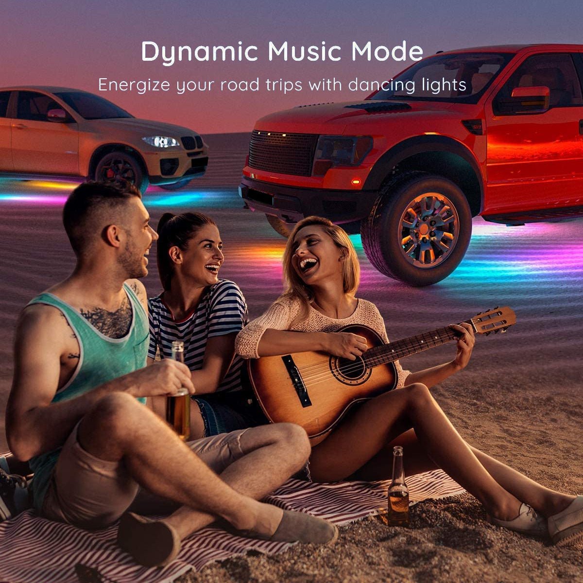 Niscarada RGB Multicolor Flexible Flowing Car LED Light Underglow Underbody Waterproof Automobile Chassi Neon Atmosphere Light - shift-knoobs
