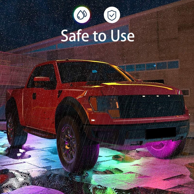 Niscarada RGB Multicolor Flexible Flowing Car LED Light Underglow Underbody Waterproof Automobile Chassi Neon Atmosphere Light - shift-knoobs
