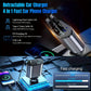 120W Retractable Car Charger 4 in 1 USB C Fast Charging Car Cigarette Lighter Charger Adapter for iPhone Xiaomi Huawei Samsung - shift - knoobs