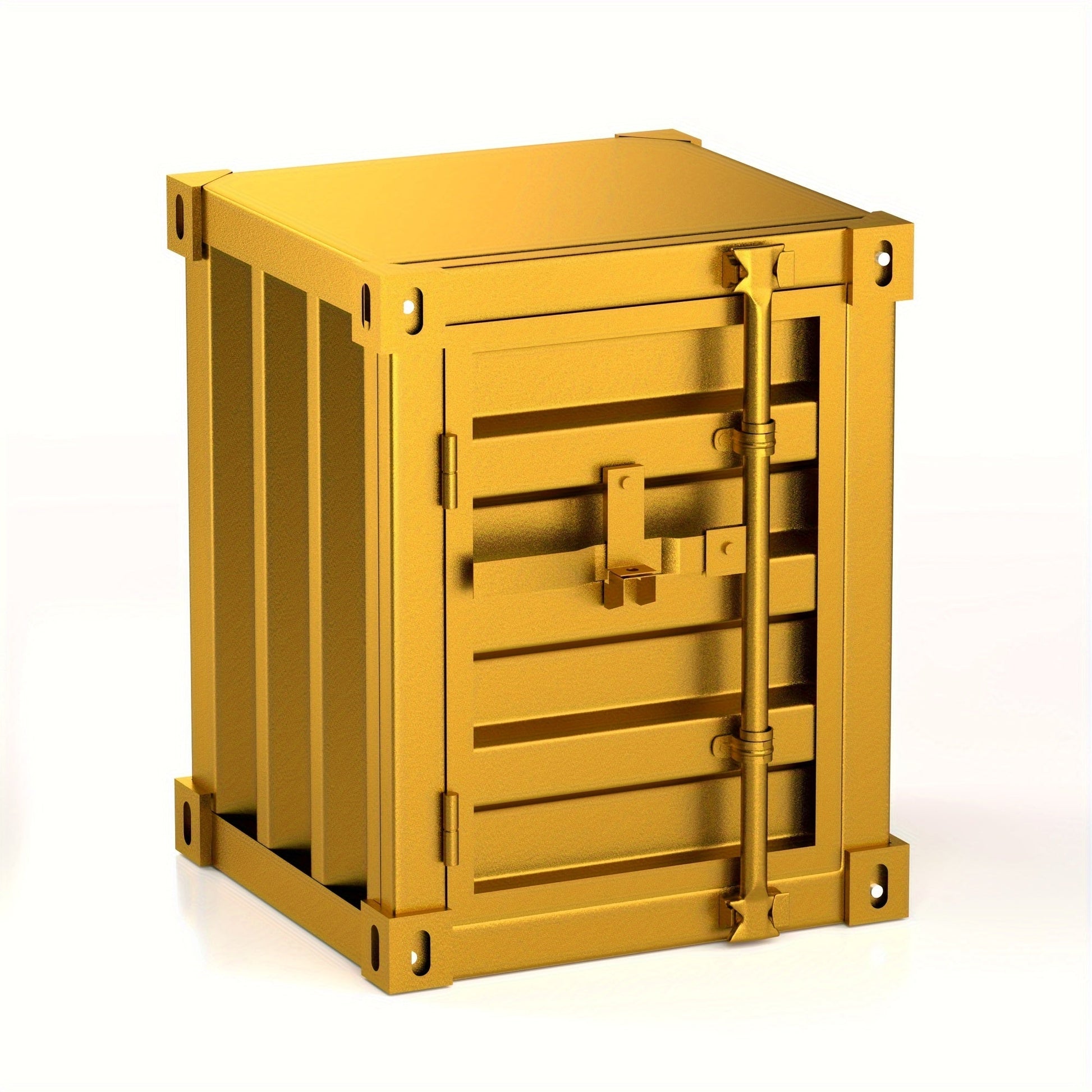 1pc 1 Door/2 Door Industrial Container, Side Table, Retro Bedside Table, Storage Cabinet With Door And Lock - shift - knoobs