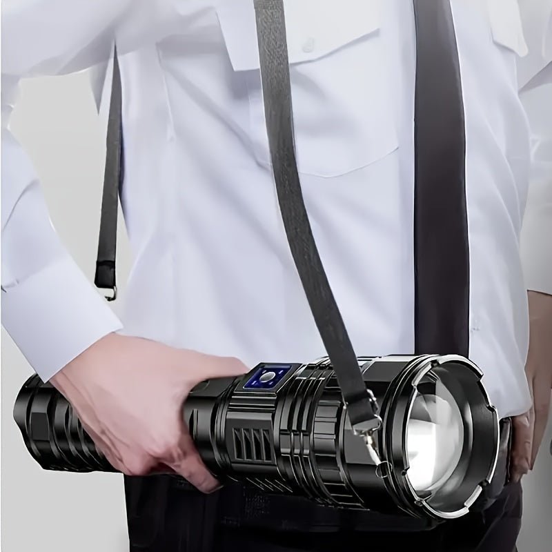 2024 Upgrade 1pc Ultimate Rechargeable LED Flashlight - 5 Lighting Modes, Waterproof, Long - Lasting Power - Durable Brightness for Emergencies, Camping, Hunting, Outdoor Adventures - Portable & Rugged Grip - shift - knoobs