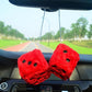 2pcs Plush Dice Car Pendant Plush Toy Cube Pendant Car Ornament Sieve Anime Car Decoration Accessories Auto Pendant - shift - knoobs