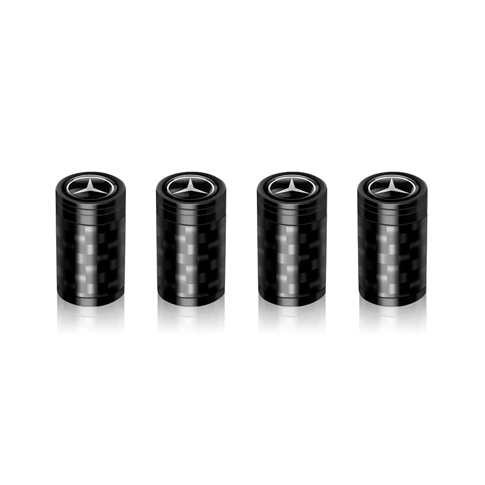 4PCS Carbon Fiber Car Wheel Tires Valve Cap Auto Accessorie For Mercedes Benz AMG W203 W204 W205 W210 W211 W212 W463 W464 W164 - shift - knoobs