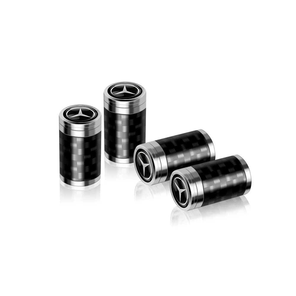 4PCS Carbon Fiber Car Wheel Tires Valve Cap Auto Accessorie For Mercedes Benz AMG W203 W204 W205 W210 W211 W212 W463 W464 W164 - shift - knoobs