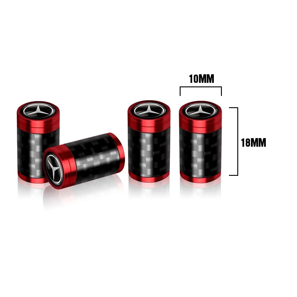 4PCS Carbon Fiber Car Wheel Tires Valve Cap Auto Accessorie For Mercedes Benz AMG W203 W204 W205 W210 W211 W212 W463 W464 W164 - shift - knoobs