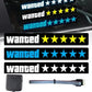 5 Stars Wanted Level Led Window/Windshield Sticker - shift-knoobs
