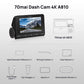 70mai 4K Dash Cam A810 Ultra HD Built - in GPS ADAS Auto Record 150FOV Motion Detection 70mai A810 4G Car DVR Support Rear Cam - shift - knoobs