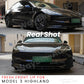 Front Lip For Tesla Model 3 Highland 2024 Front Bumper Lip Spoiler Glossy Black Carbon Body Kits Model 3 + Auto Accessories