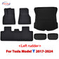 NovaAcc Floor Mats For Tesla Model 3 2021-2024 Highland Model Y 2017-2024 Left Rudder All Weather Waterproof Trunk Cargo Liner