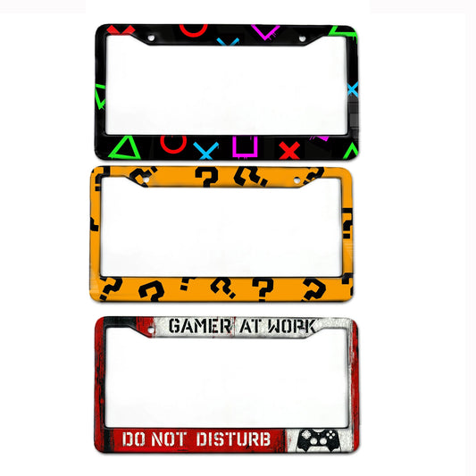 Game Series US Standard License Plate Frame US Canada Mexico License Plate Frame Aluminum Alloy License Plate Cover