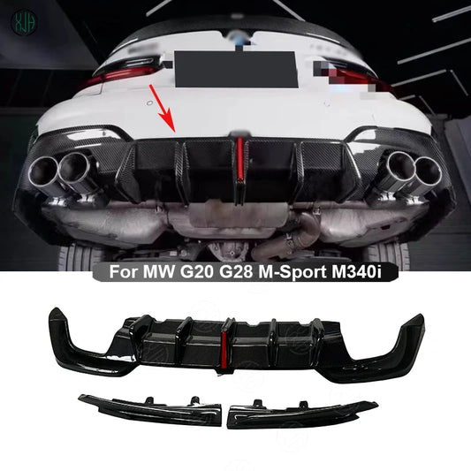 Carbon Fiber For BMW G20 G28 M-Sport M340i 2019 - 2022 Car Rear Bumper Lip Diffuser Spoiler Parts Upgrade Body kit