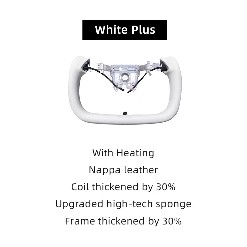 For Tesla Model3 Highland 2023-2024 Yoke Handle Steering Wheel With Heating Nappa Leather Volante Steering Wheel Car Accessories