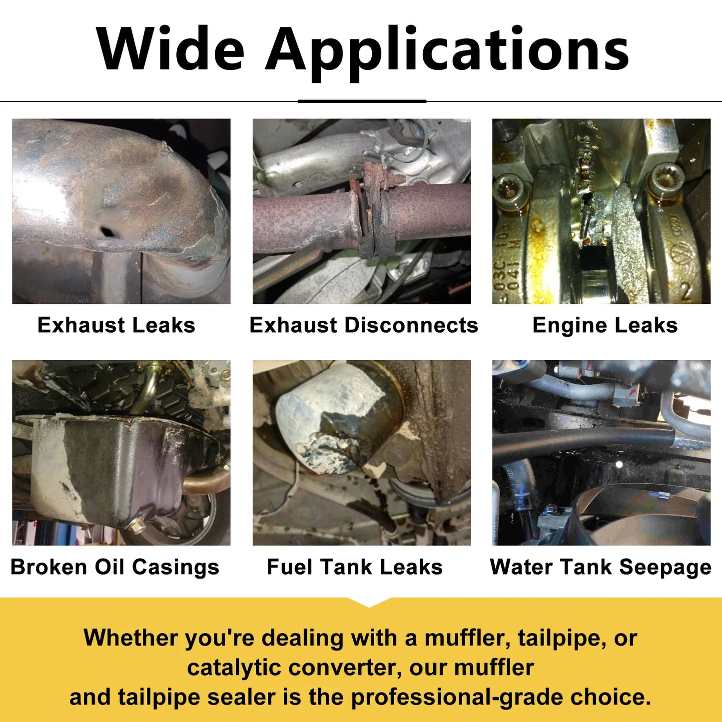 High Temp Muffler and Tailpipe Sealer - Exhaust System Sealant - Muffler Repair Kit for Auto Exhaust, Mufflers, Tailpipes