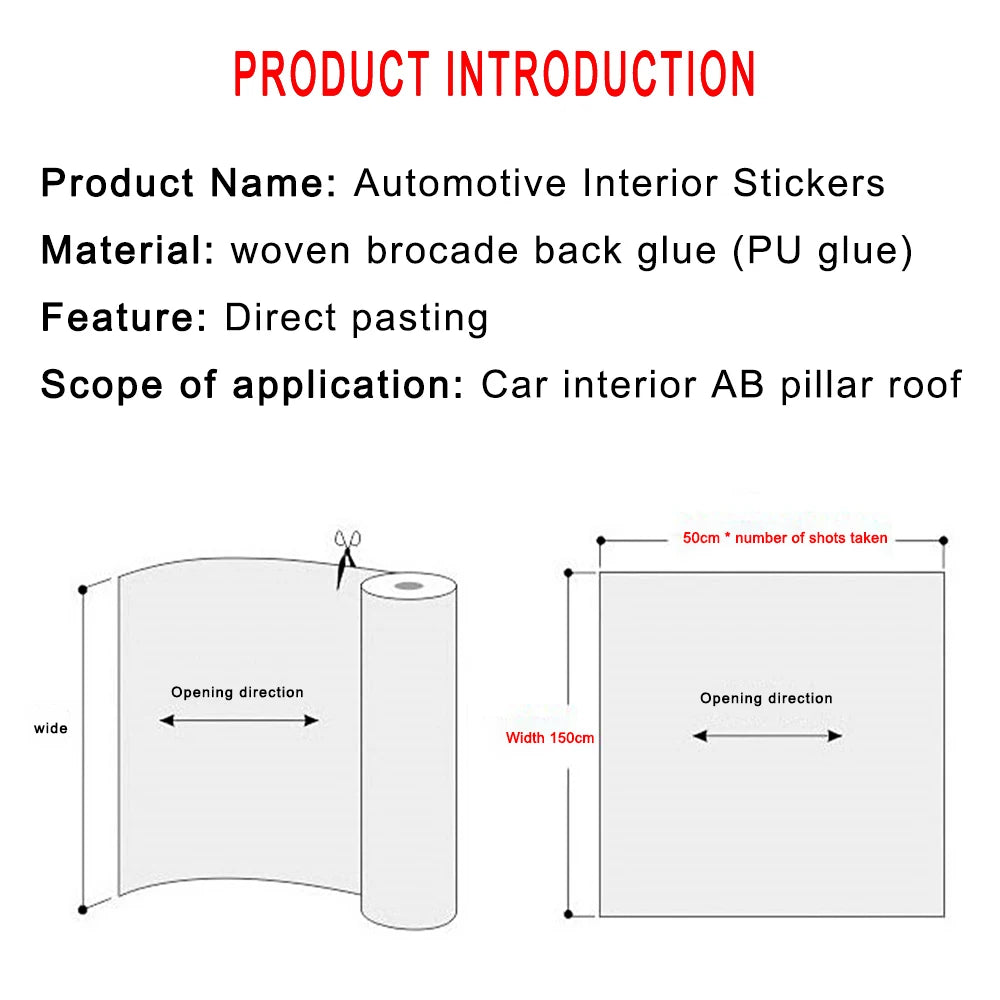 JDM style car interior creative stickers, adhesive embroidery, trendy car stickers, interior ceiling modification, abc pillars