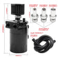 Car Baffled Oil Catch Can Reservoir Tank with Air Filter Breather Baffled Aluminum Fittings Oil Dipstick Hole Breathable Kettle - shift - knoobs