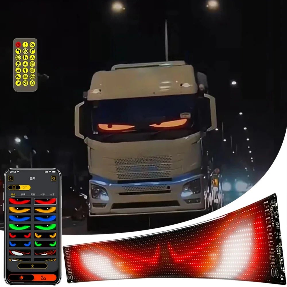 Car LED Matrix Pixel Panel DIY RGB LIghting Graffiti Scrolling Text Board Windshield Advertising Screen Bluetooth APP Control - shift - knoobs